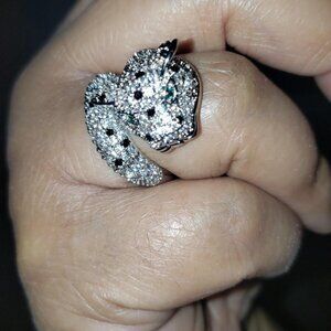 Neiman Marcus Rhodium Plated Leopard Ring